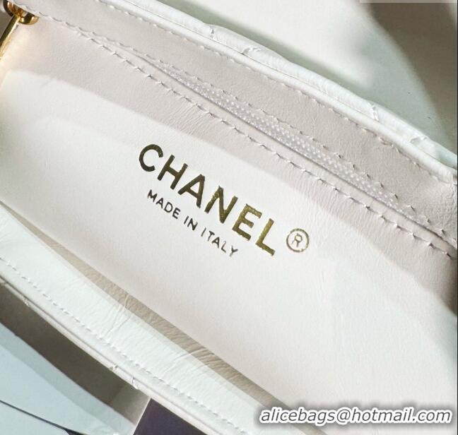 Best Price Chanel Shiny Calfskin Mini Shopping Bag AS4416 White 2024