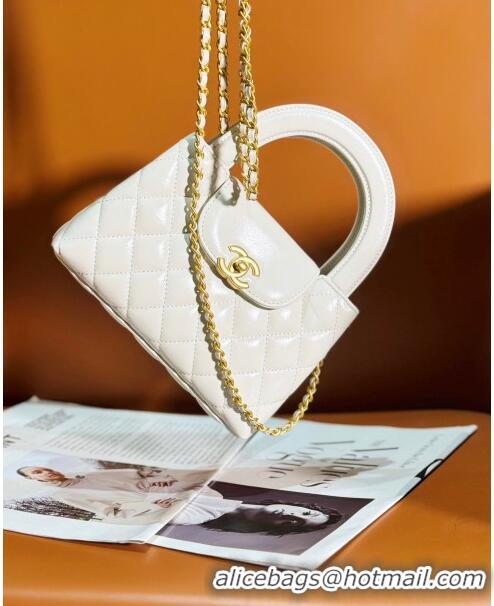 Best Price Chanel Shiny Calfskin Mini Shopping Bag AS4416 White 2024