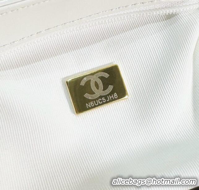 Best Price Chanel Shiny Calfskin Mini Shopping Bag AS4416 White 2024