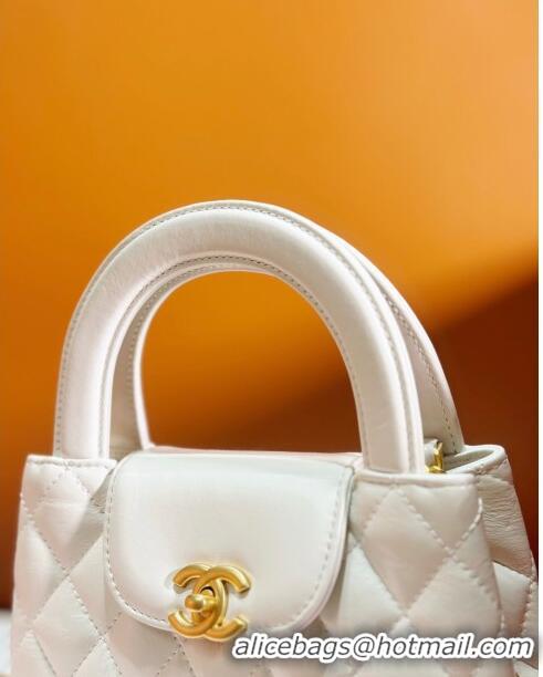 Best Price Chanel Shiny Calfskin Mini Shopping Bag AS4416 White 2024