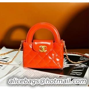 Buy Cheap Chanel Shiny Calfskin Clutch with Chain AP3435 Orange 2024