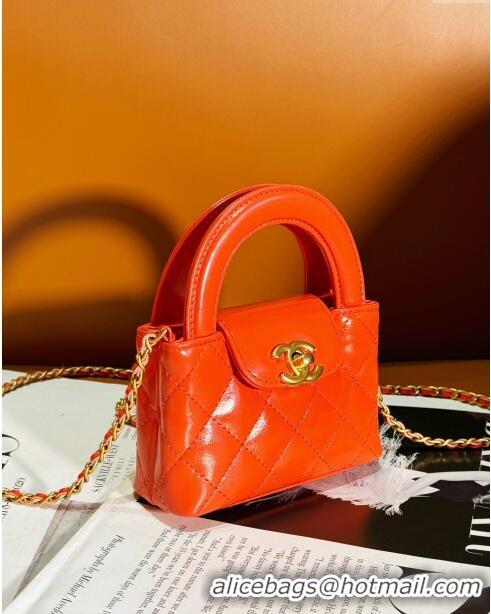 Buy Cheap Chanel Shiny Calfskin Clutch with Chain AP3435 Orange 2024