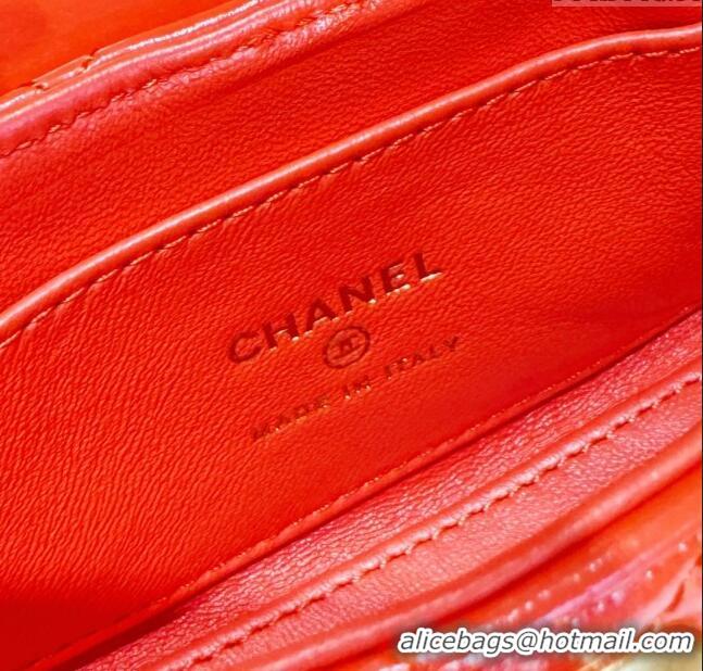 Buy Cheap Chanel Shiny Calfskin Clutch with Chain AP3435 Orange 2024