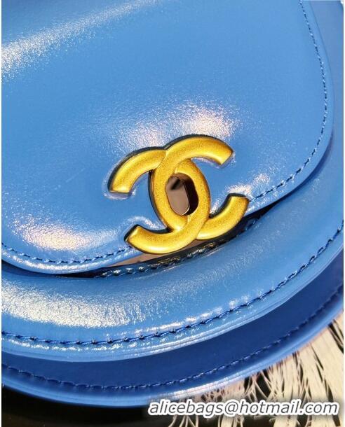 Luxury Classic Chanel Shiny Calfskin Mini Shopping Bag AS4416 Blue 2024