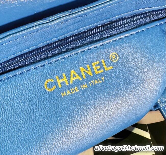 Luxury Classic Chanel Shiny Calfskin Mini Shopping Bag AS4416 Blue 2024