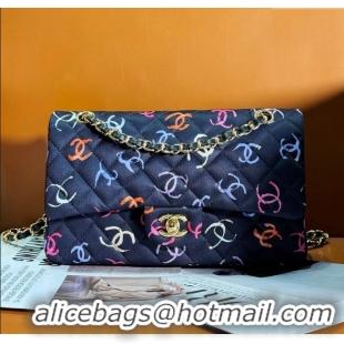 Spot Bulk Chanel Classic 11.12 Medium Handbag in Printed Fabric A01112 Multicolor 2024