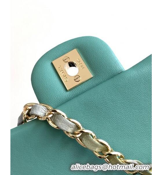 Best Price Chanel Classic 11.12 Mini Handbag A01116 Green/Blue 2024