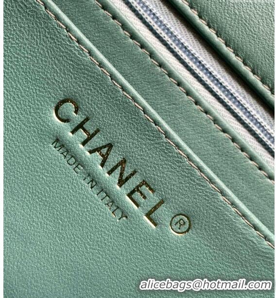 Best Price Chanel Classic 11.12 Mini Handbag A01116 Green/Blue 2024