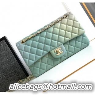 Grade Quality Chanel Classic 11.12 Medium Handbag A01112 Green/Blue 2024