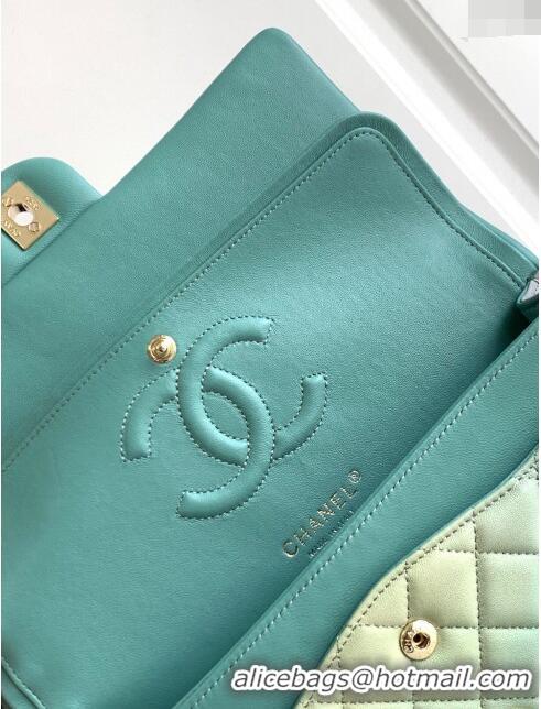 Grade Quality Chanel Classic 11.12 Medium Handbag A01112 Green/Blue 2024