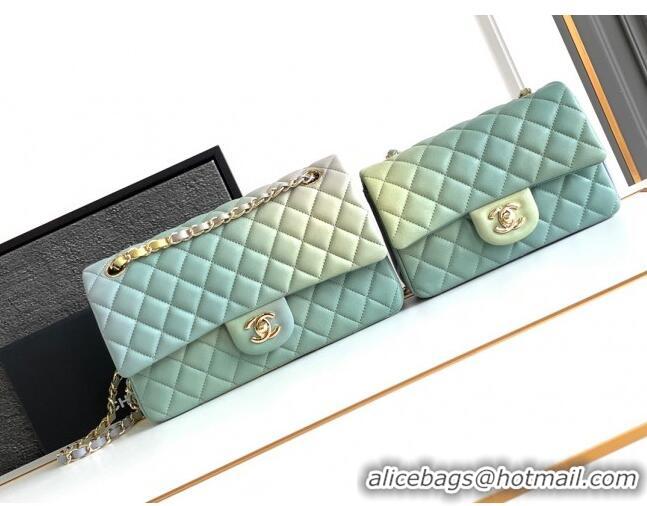 Grade Quality Chanel Classic 11.12 Medium Handbag A01112 Green/Blue 2024