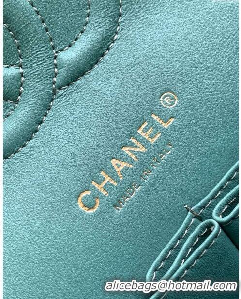 Grade Quality Chanel Classic 11.12 Medium Handbag A01112 Green/Blue 2024