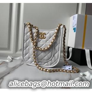 Best Quality Chanel Calfskin Hobo Bag AS4532 White 2024