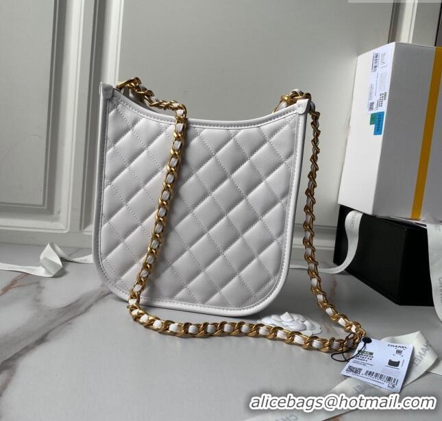 Best Quality Chanel Calfskin Hobo Bag AS4532 White 2024