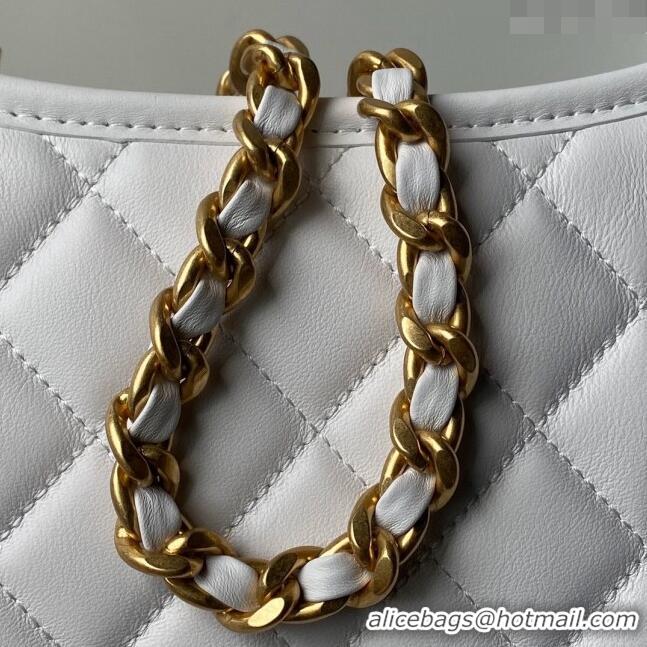 Best Quality Chanel Calfskin Hobo Bag AS4532 White 2024