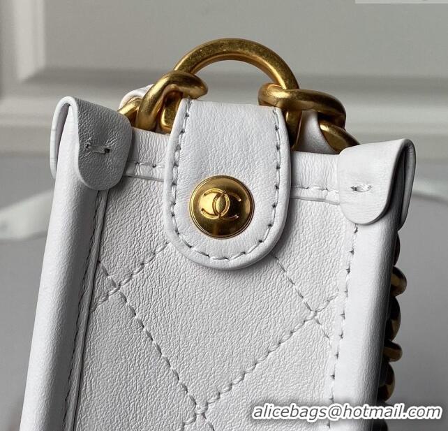 Best Quality Chanel Calfskin Hobo Bag AS4532 White 2024