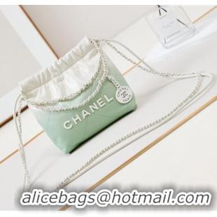 Wholesale Chanel 22 Mini Shopping Bag in Patent Gradient Calfskin & Lacquered Metal AS3980 Green 2024