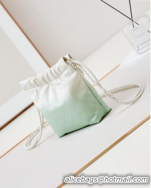 Wholesale Chanel 22 Mini Shopping Bag in Patent Gradient Calfskin & Lacquered Metal AS3980 Green 2024