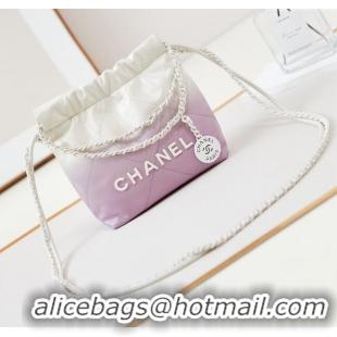 Buy Classic Chanel 22 Mini Shopping Bag in Patent Gradient Calfskin & Lacquered Metal AS3980 Lilac 2024