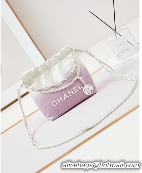 Buy Classic Chanel 22 Mini Shopping Bag in Patent Gradient Calfskin & Lacquered Metal AS3980 Lilac 2024