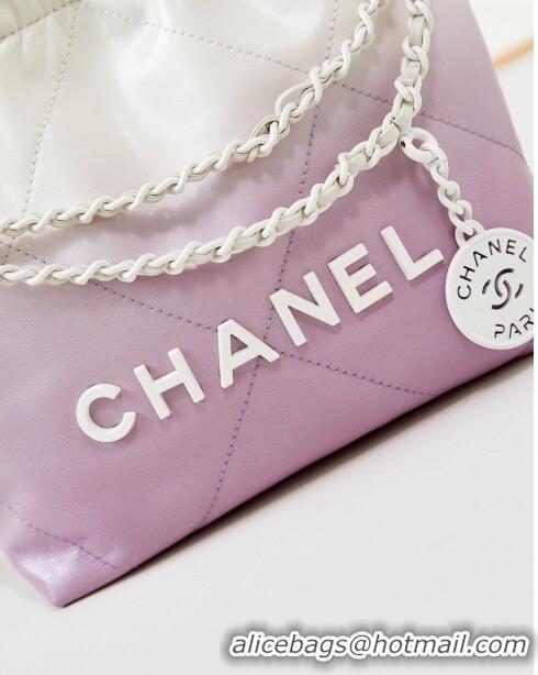 Buy Classic Chanel 22 Mini Shopping Bag in Patent Gradient Calfskin & Lacquered Metal AS3980 Lilac 2024