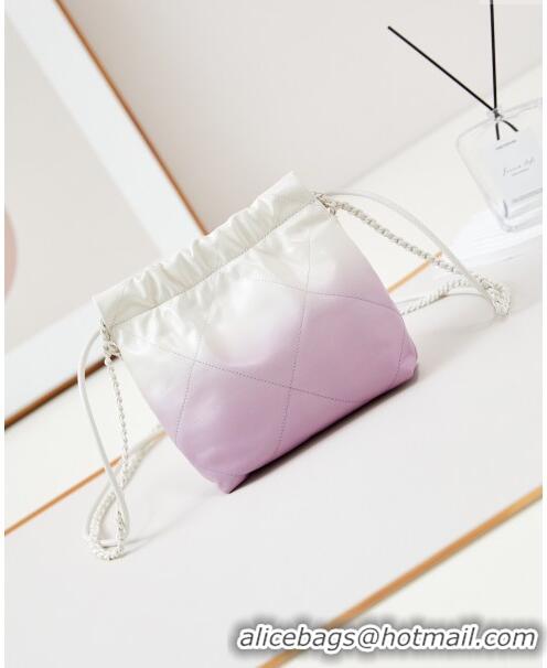 Buy Classic Chanel 22 Mini Shopping Bag in Patent Gradient Calfskin & Lacquered Metal AS3980 Lilac 2024