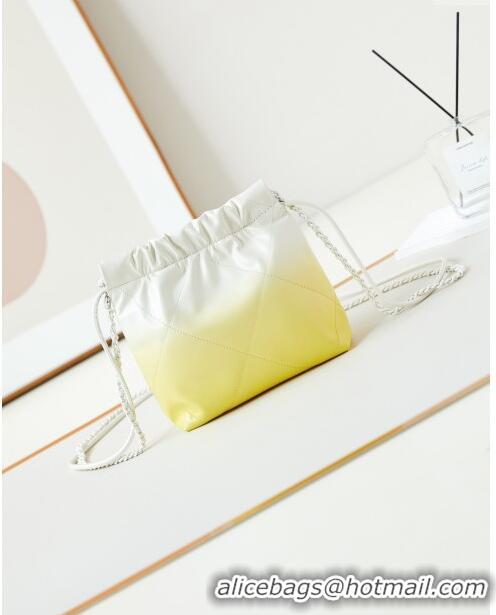 Sophisticated Chanel 22 Mini Shopping Bag in Patent Gradient Calfskin & Lacquered Metal AS3980 Yellow 2024