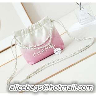 Best Grade Chanel 22 Mini Shopping Bag in Patent Gradient Calfskin & Lacquered Metal AS3980 Pink 2024