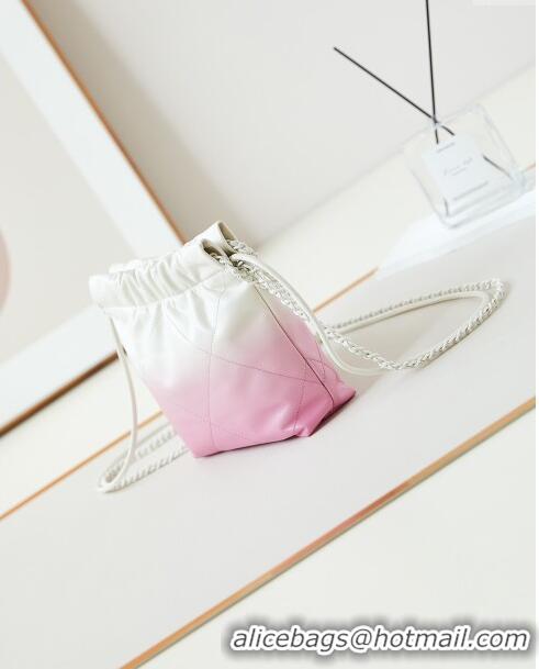 Best Grade Chanel 22 Mini Shopping Bag in Patent Gradient Calfskin & Lacquered Metal AS3980 Pink 2024