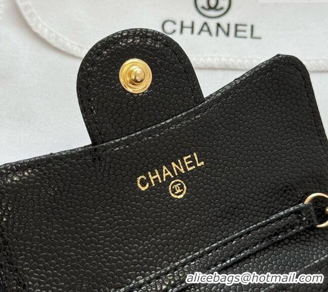 Low Cost Chanel Grained Calfskin Clutch with Chain Mini Bag 0617 Black 2024