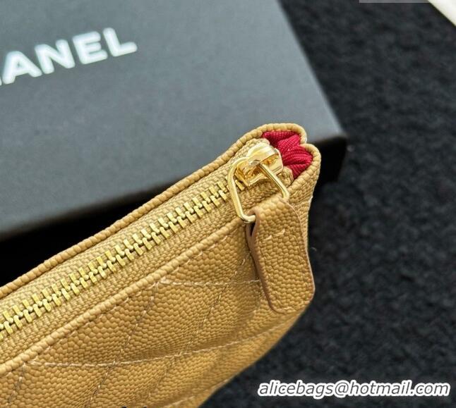 Market Sells Chanel Grained Calfskin Classic Zipped Case Pouch A0617 Apricot 2024