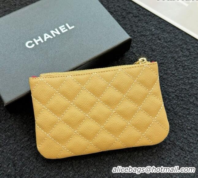 Market Sells Chanel Grained Calfskin Classic Zipped Case Pouch A0617 Apricot 2024