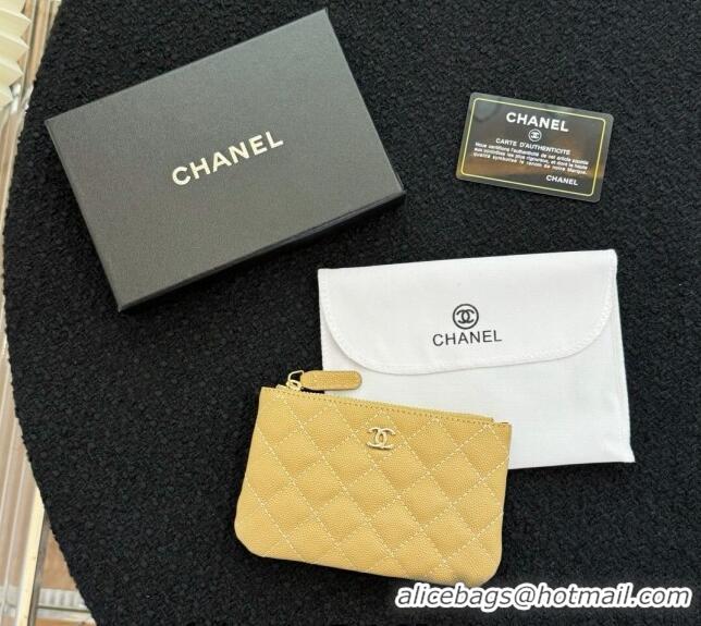 Market Sells Chanel Grained Calfskin Classic Zipped Case Pouch A0617 Apricot 2024