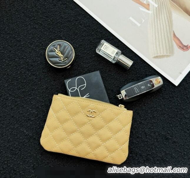 Market Sells Chanel Grained Calfskin Classic Zipped Case Pouch A0617 Apricot 2024