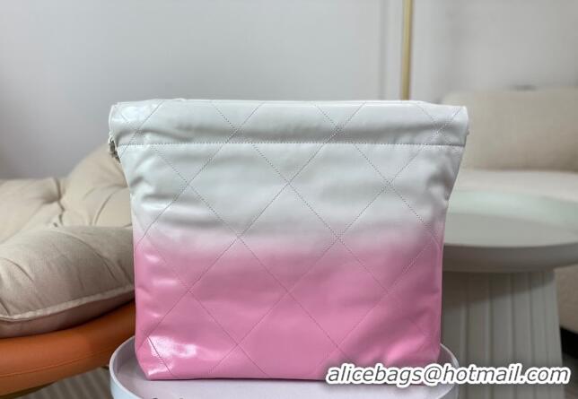 Promotional Chanel 22 Patent Gradient Calfskin & Lacquered Metal Small Shopping Bag AS3260 Pink/White 2024