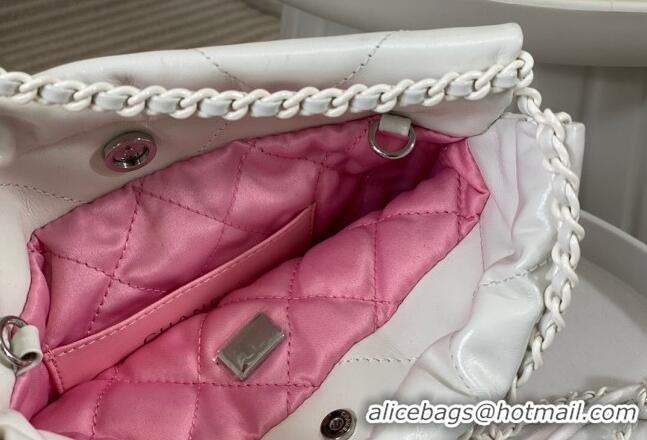 Grade Design Chanel 22 Patent Gradient Calfskin & Lacquered Metal Mini Shopping Bag AS3980 White/Pink 2024