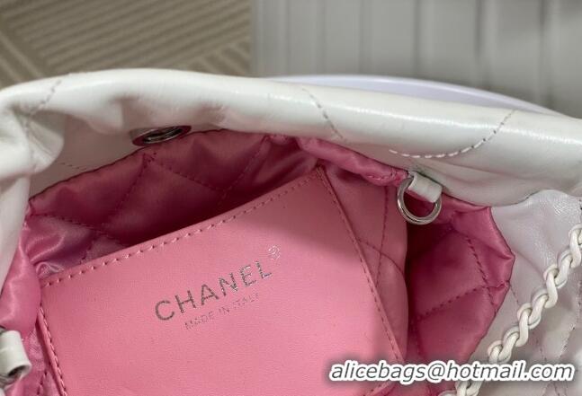 Grade Design Chanel 22 Patent Gradient Calfskin & Lacquered Metal Mini Shopping Bag AS3980 White/Pink 2024