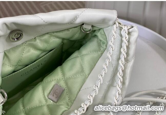 Promotional Chanel 22 Patent Gradient Calfskin & Lacquered Metal Mini Shopping Bag AS3980 White/Green 2024