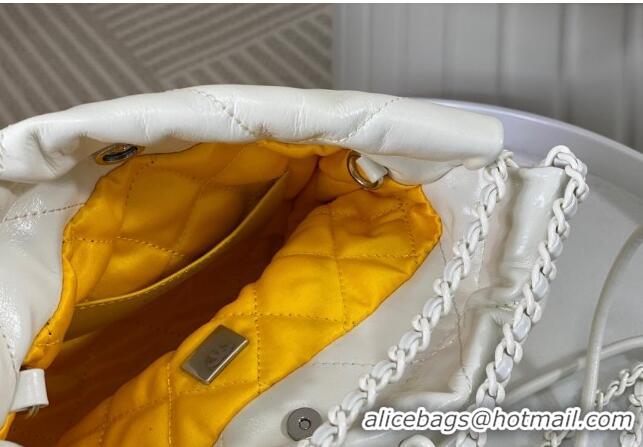 New Design Chanel 22 Patent Gradient Calfskin & Lacquered Metal Mini Shopping Bag AS3980 White/Yellow 2024