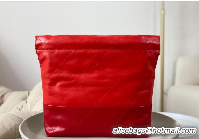 Well Crafted Chanel 22 Shiny Calfskin Patchwork Small Shopping Bag AS3260 Red 2024