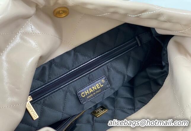 Promotional Chanel 22 Shiny Calfskin Patchwork Shopping Bag AS3261 Nude/Black 2024