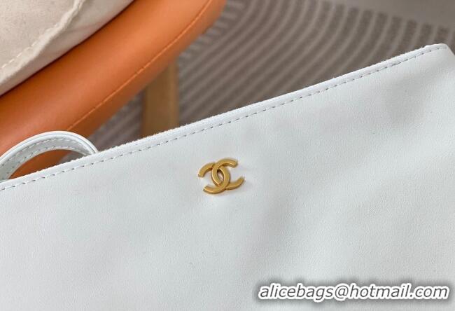 Affordable Price Chanel 22 Matte Calfskin Leather Small Shopping Bag AS3260 White/Aged Gold 2024