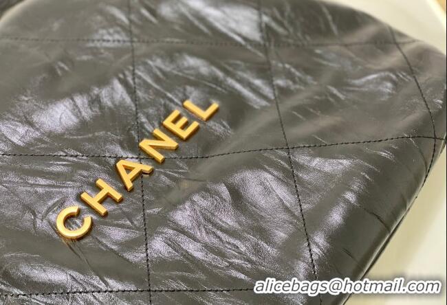 Promotional Chanel 22 Crinkled Calfskin Small Shopping Bag AS3260 Black/Gold 2024