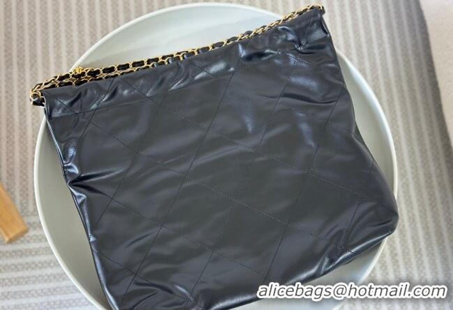 Top Quality Chanel 22 Matte Calfskin Leather Shopping Bag AS3261 Black/Gold 2024