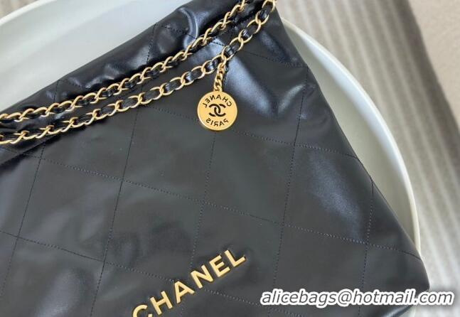 Top Quality Chanel 22 Matte Calfskin Leather Shopping Bag AS3261 Black/Gold 2024