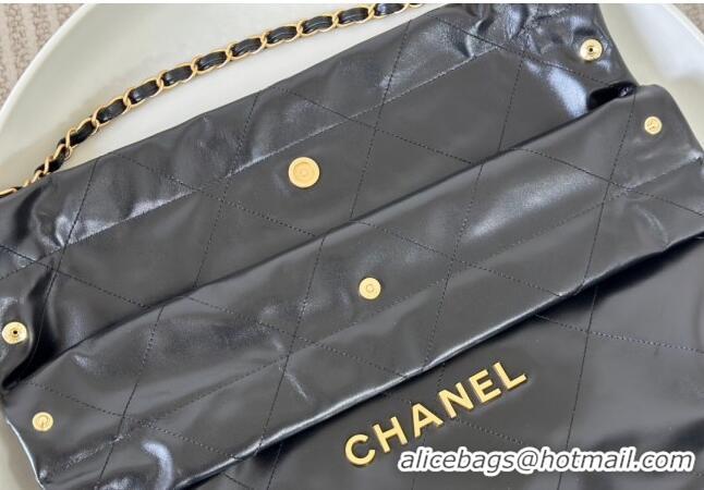 Top Quality Chanel 22 Matte Calfskin Leather Shopping Bag AS3261 Black/Gold 2024