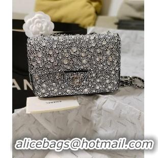 Super Quality Chanel Strass Allover Mini Flap Bag AS4142 Black 2024