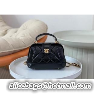 Market Sells Chanel Shiny Lambskin Mini Bag with Top Handle Bag AS4958 Black 2024