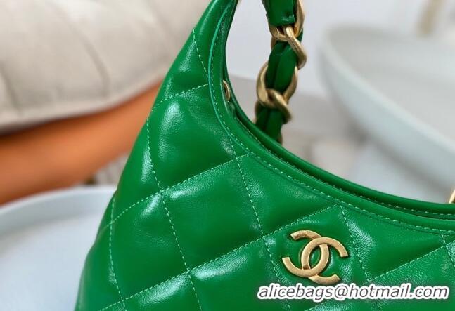 Best Price Chanel Shiny Lambskin Small Hobo bag AS4922 Green 2024