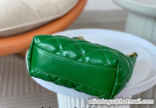 Best Price Chanel Shiny Lambskin Small Hobo bag AS4922 Green 2024